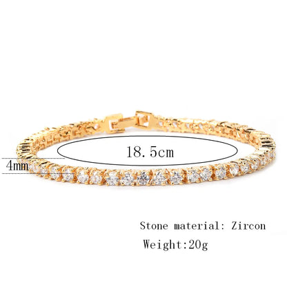 Bubble Letter Iced Zircon Tennis Chain Bracelet Men's Hip hop Jewelry Copper Material Gold Color Box Clasp CZ Bracelet Link